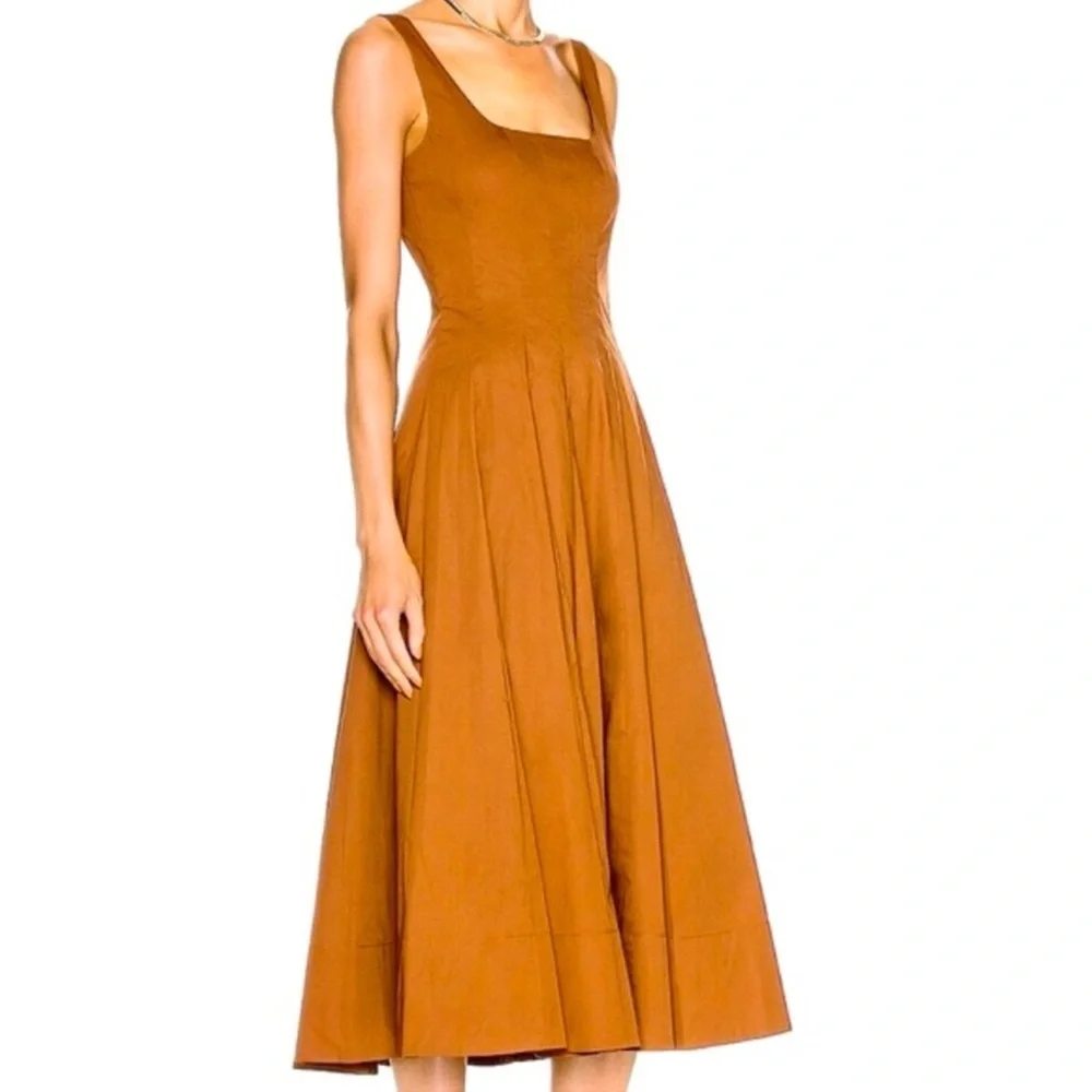 Elegant Brown Midi Dress - Picture 2 of 6